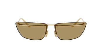 Das Bild zeigt die Prada Sonnenbrille PR C52S in Gold von vorne.