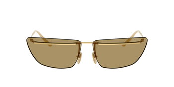 Das Bild zeigt die Prada Sonnenbrille PR C52S in Gold von vorne.