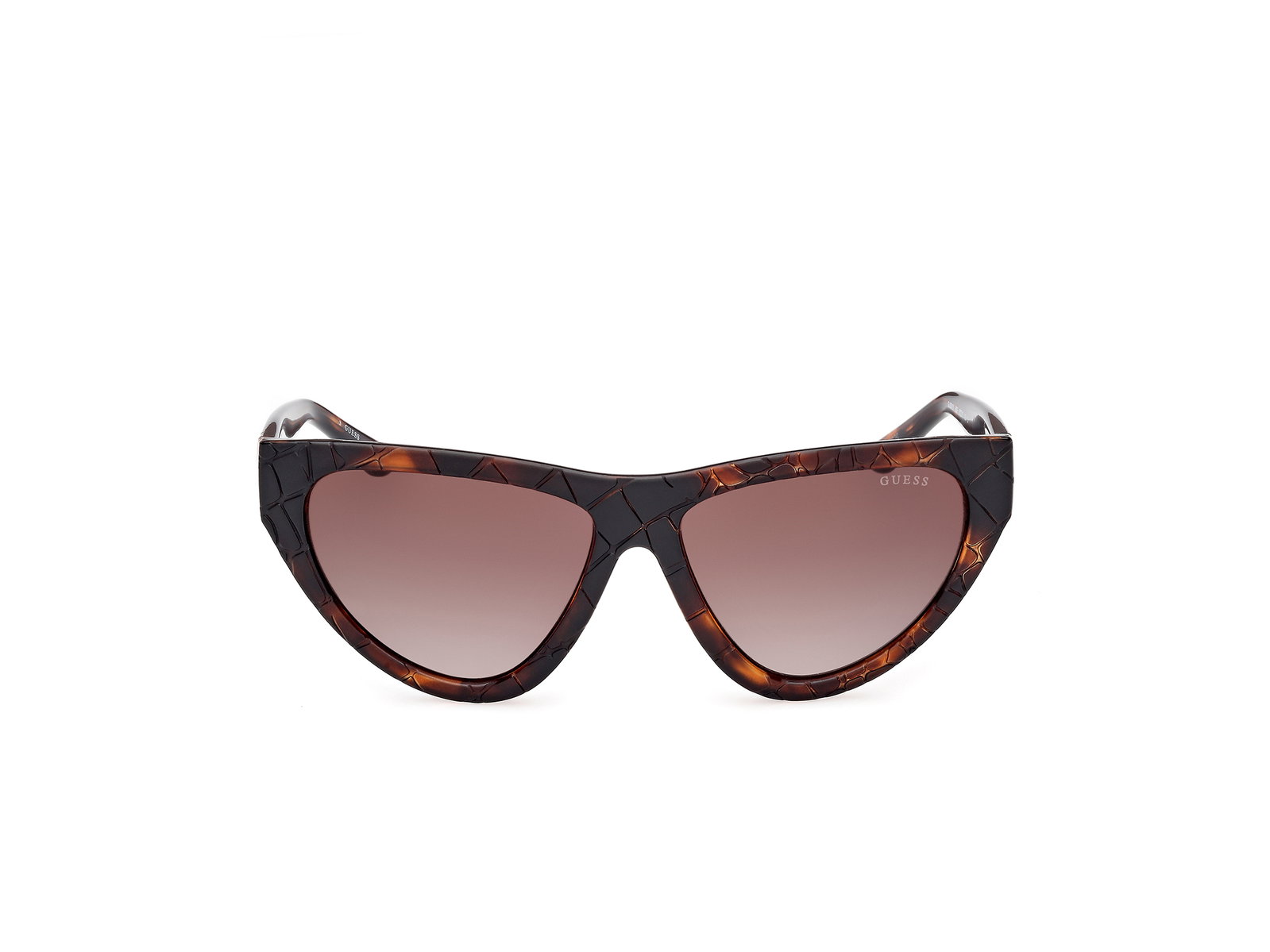 Das Bild zeigt die Sonnenbrille GU00151 52F von der Marke Guess in dunkel Havanna