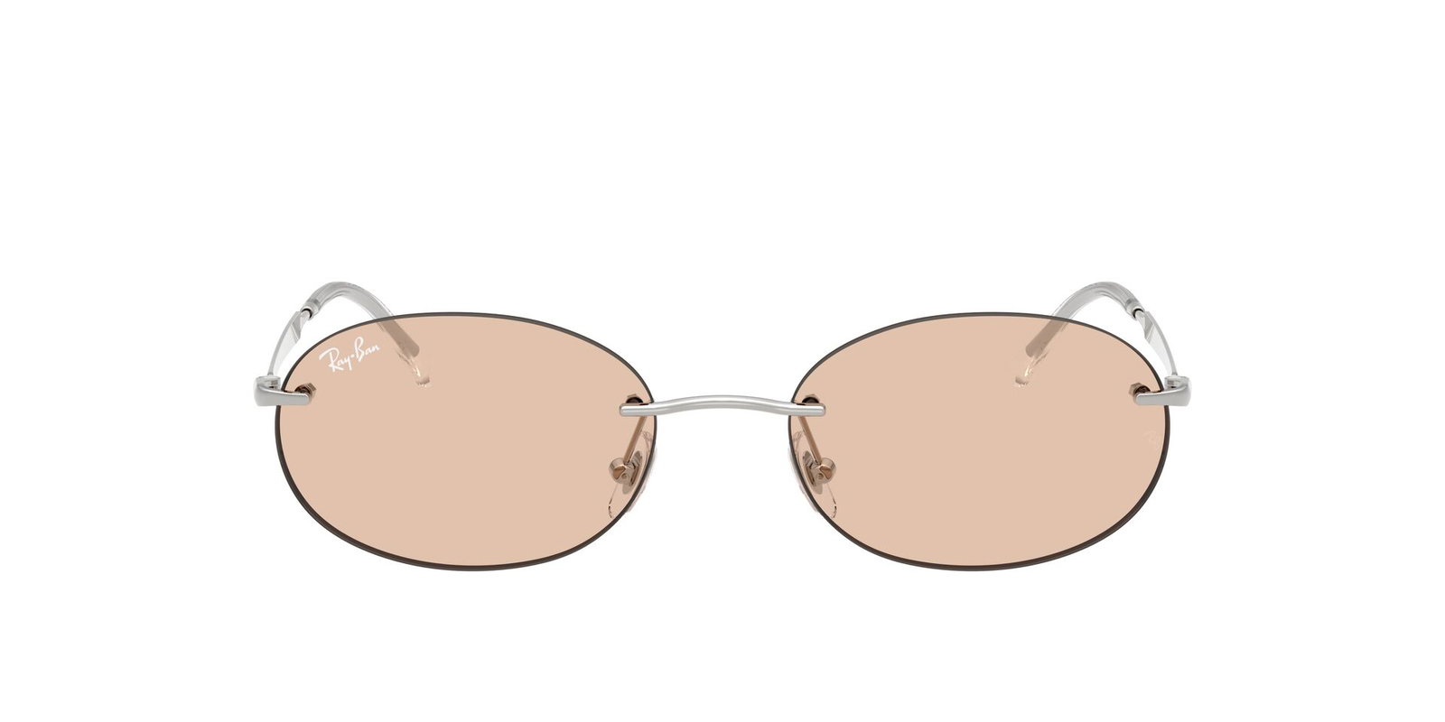 Das Bild zeigt die Ray Ban Sonnenbrille RB3767 in Silber mit bernsteinfarbenen Gläsern von vorne.