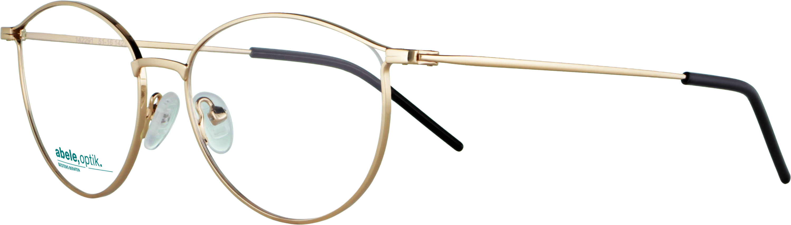 Das Bild zeigt die Korrektionsbrille 142291 von der Marke Abele Optik in gold.