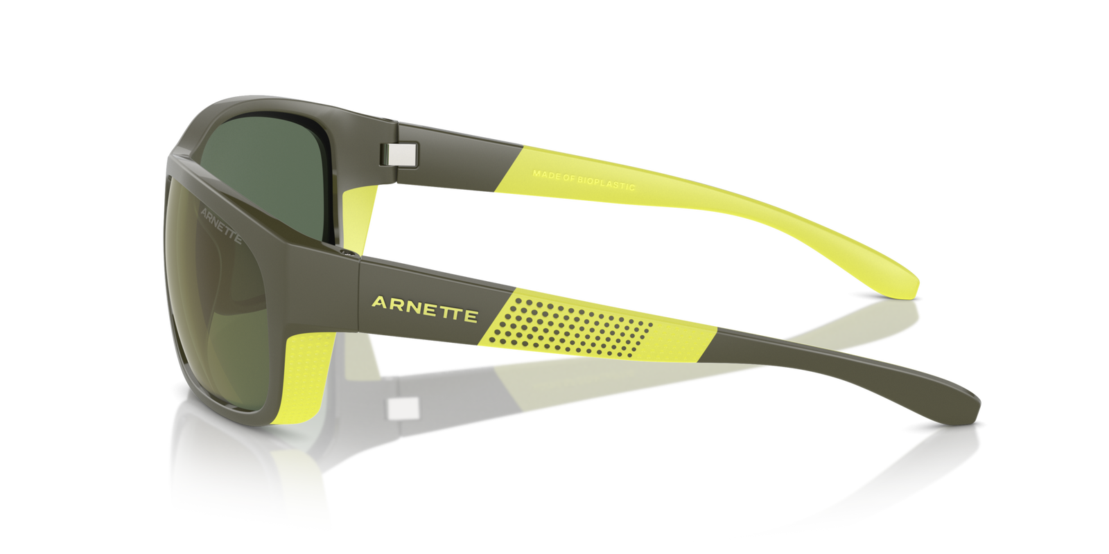 Das Bild zeigt die Sonnenbrille AN4337 28546R von der Marke Arnette in grau/gelb.