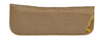 Das Bild zeigt ein rechteckiges Brillenetui in Braun.