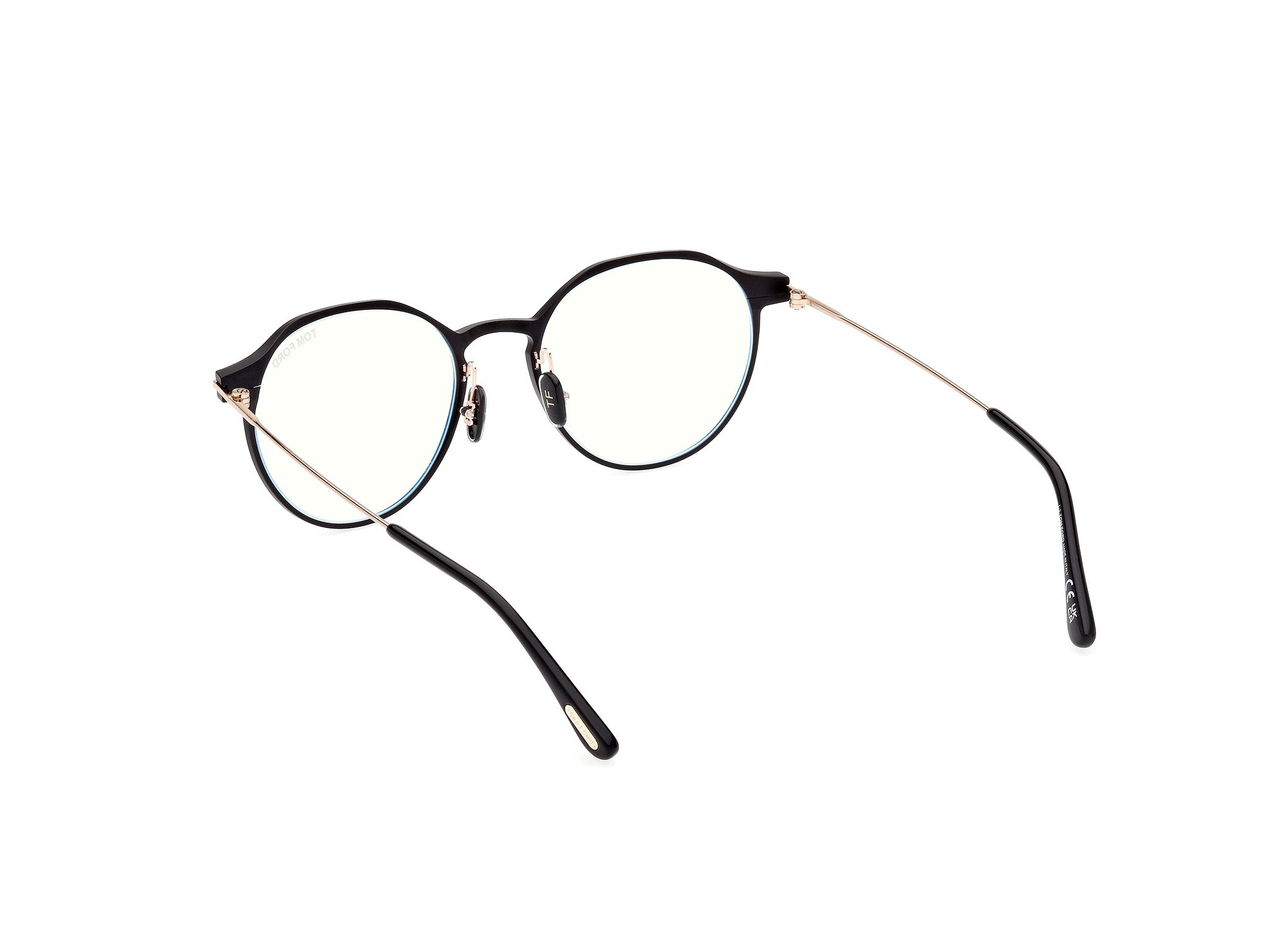 Das Bild zeigt die Korrektionsbrille FT5866-B 002 von der Marke Tom Ford in schwarz/rose gold.