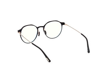 Das Bild zeigt die Korrektionsbrille FT5866-B 002 von der Marke Tom Ford in schwarz/rose gold.