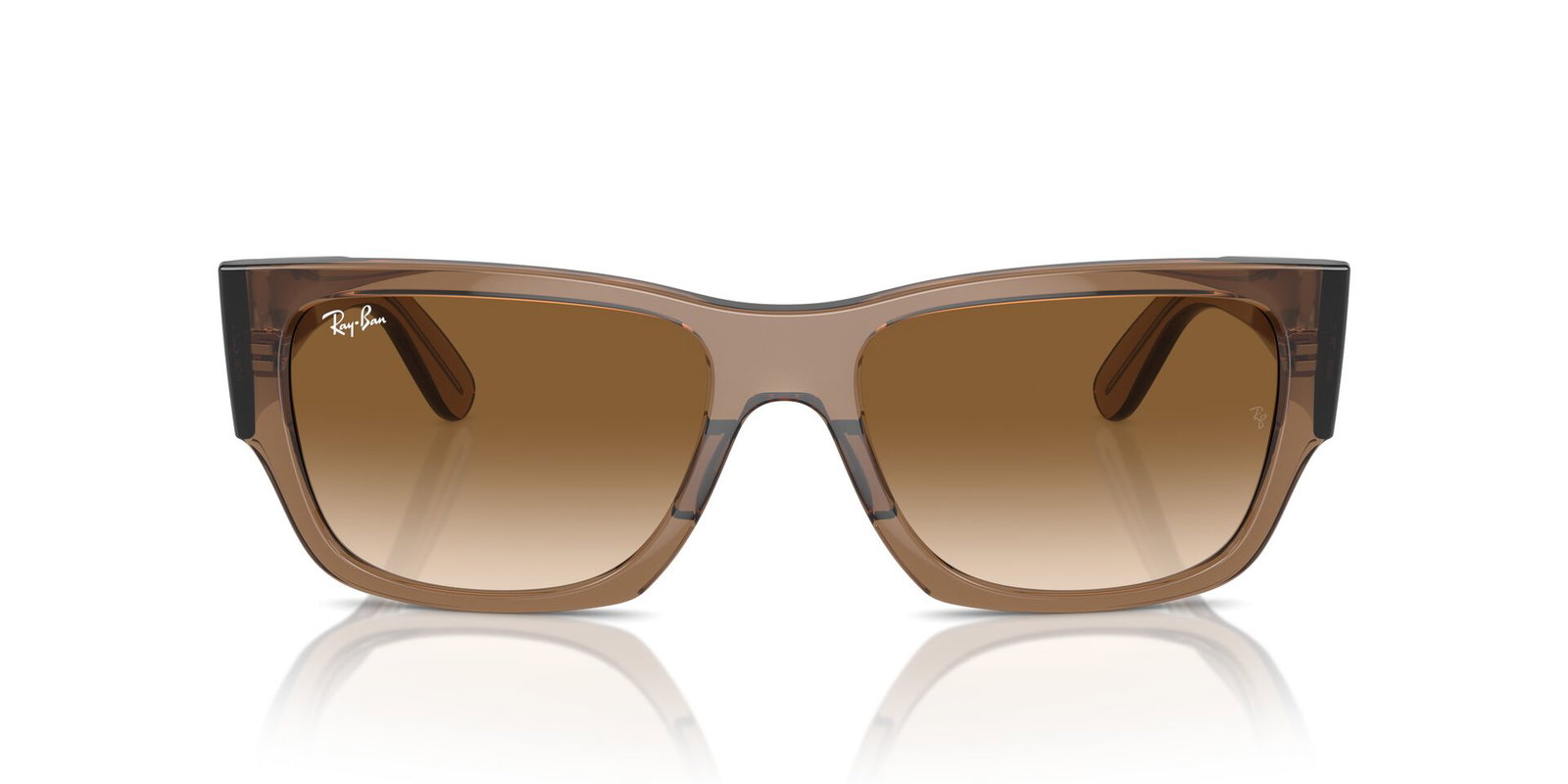 Das Bild zeigt die Sonnenbrille RB0947S 664051 von der Marke Ray-Ban in Hellbraun transparent.