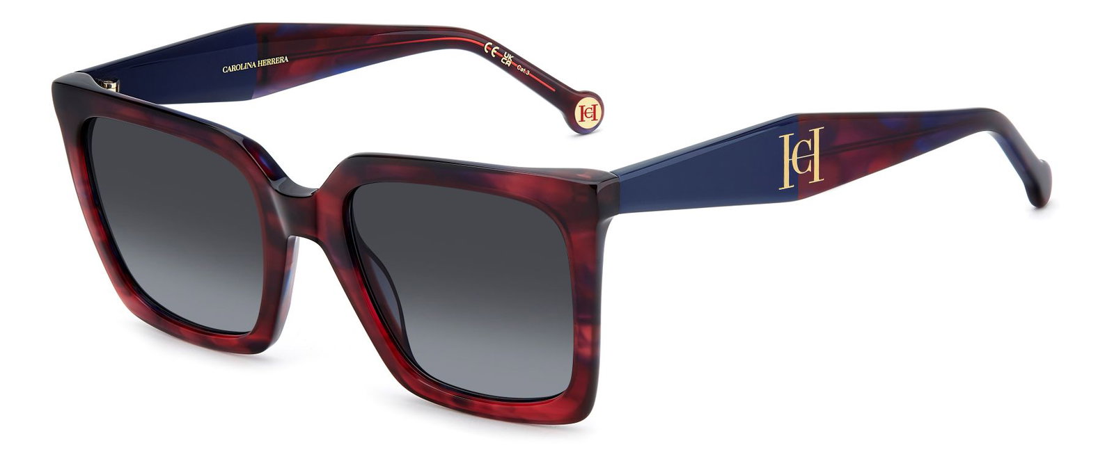 zu sehen ist die Sonnenbrille 2097 von Carolina Herrera in der Farbe Braun  gemustert.