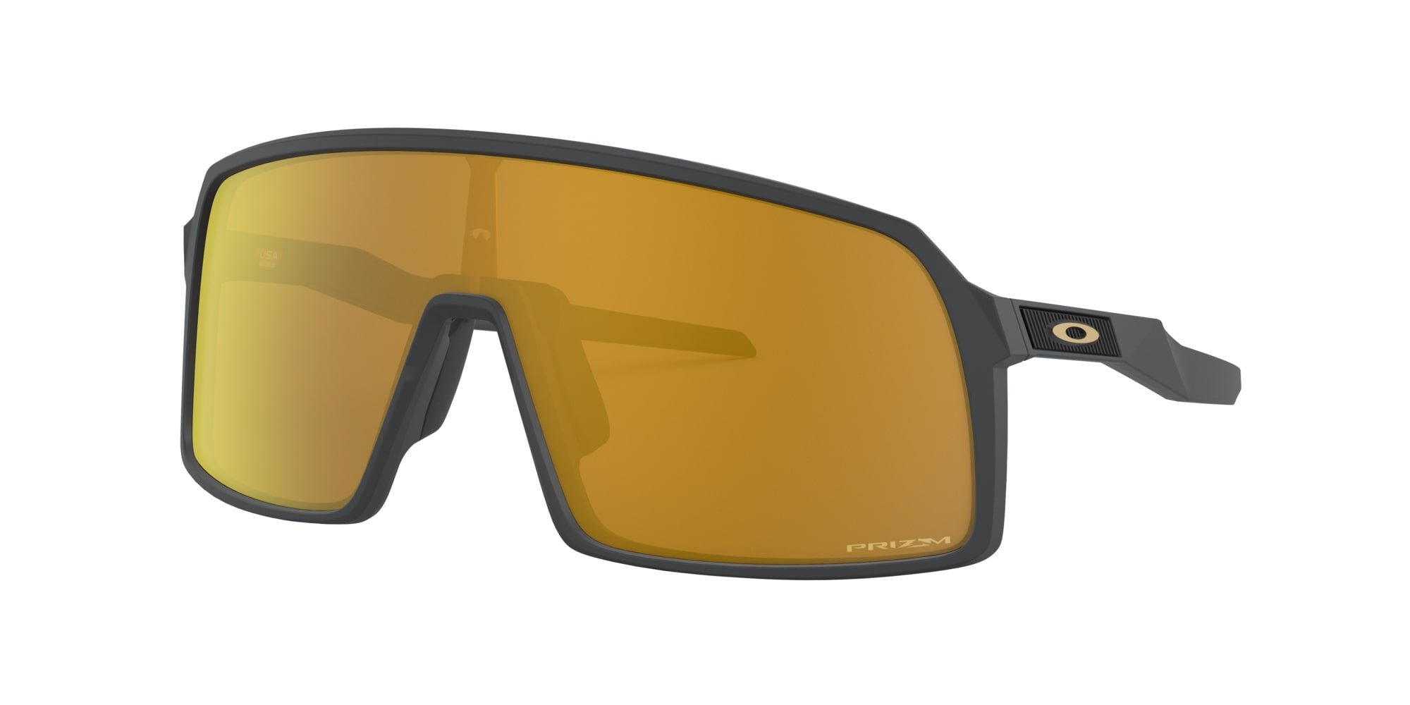 Das Bild zeigt die Sonnenbrille OO9406 05 von der Marke Oakley in carbon mit gelben Gläsern..
