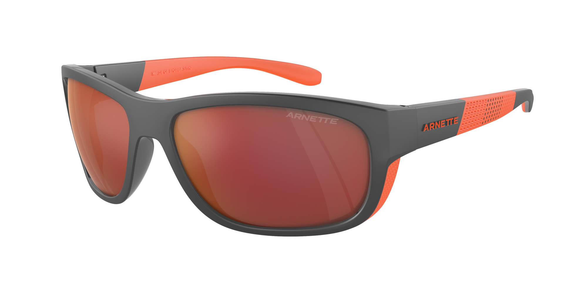 Das Bild zeigt die Sonnenbrille AN4337 28706Q von der Marke Arnette in grau/orange.