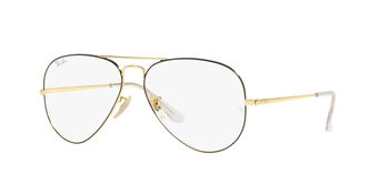 Das Bild zeigt die Korrektionsbrille RX6489 2890 von der Marke Ray-Ban in Gold/Schwarz.