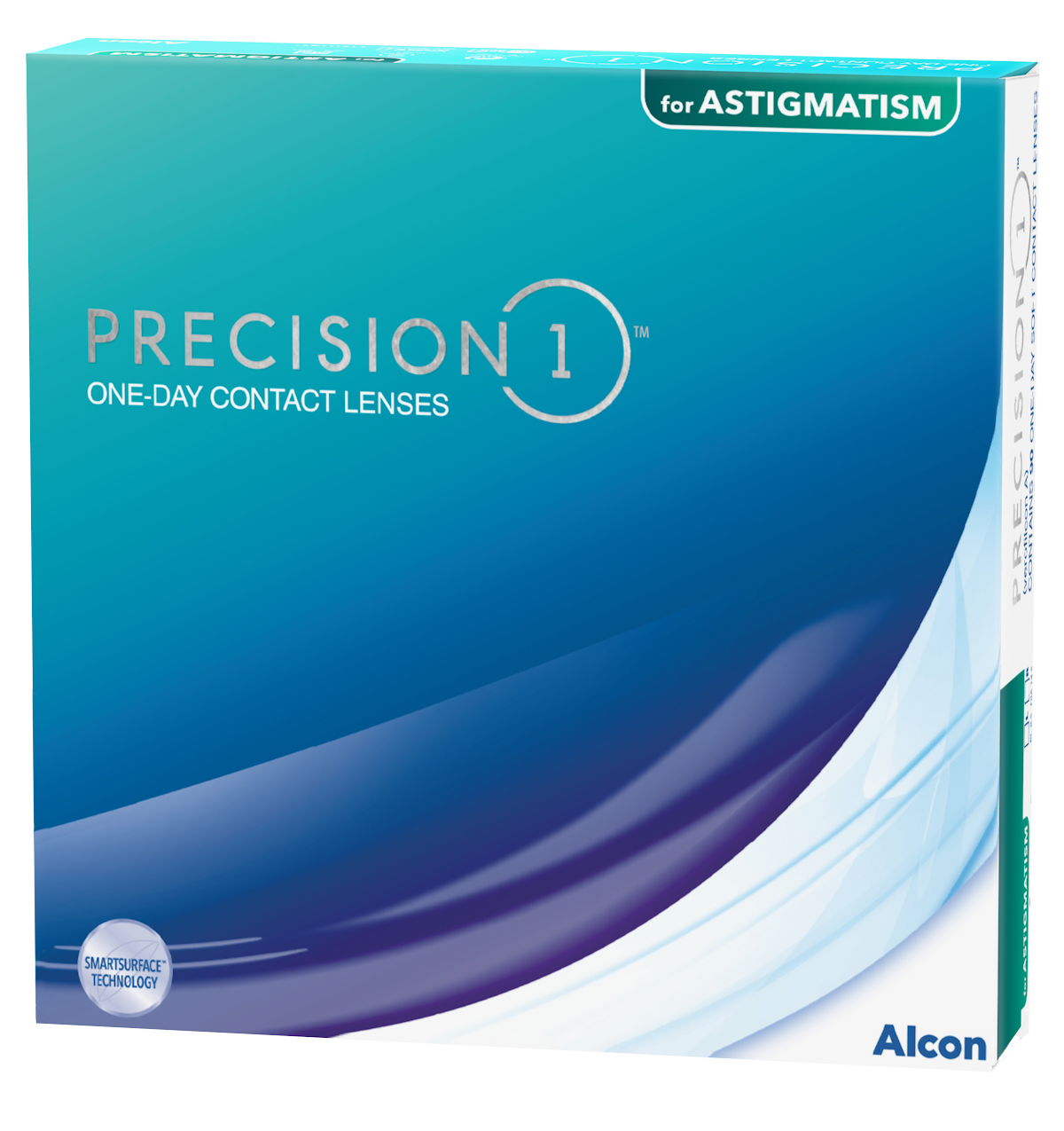 Das Bild zeigt die Verpackung der torischen Kontaktlinse Precision 1 for Astigmatism .