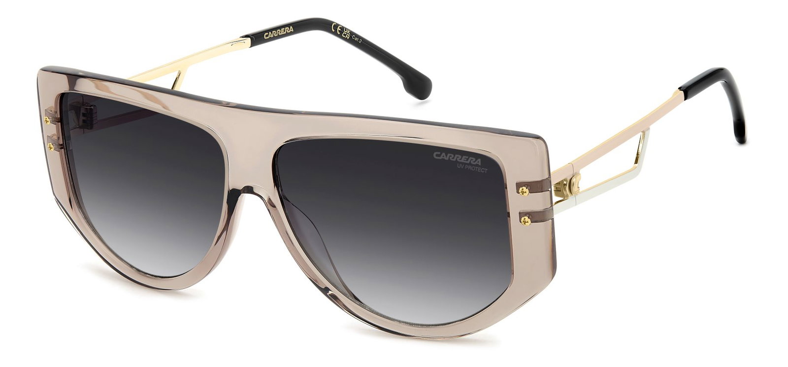 Zu sehen ist die Sonnenbrille 209272 von Carrera in der Farbe Beige-Transparent.