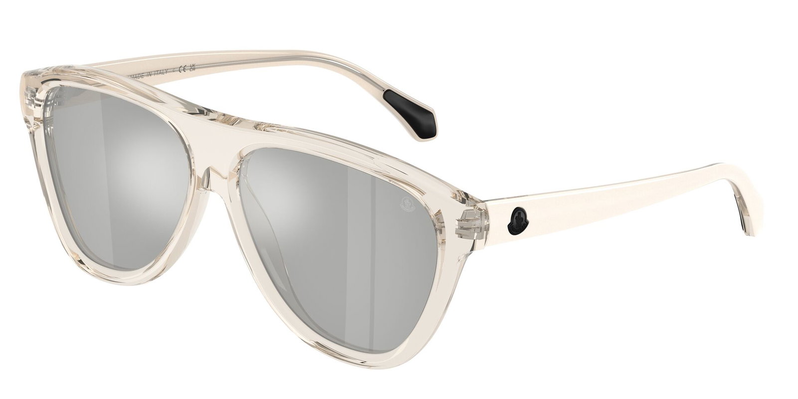 zu sehen ist die Sonnenbrille 6025U von Moncler in der Farbe weiß.