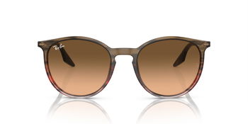 Das Bild zeigt die Sonnenbrille RB2204 13953B von der Marke Ray-Ban in Braun gestreift & Rot.