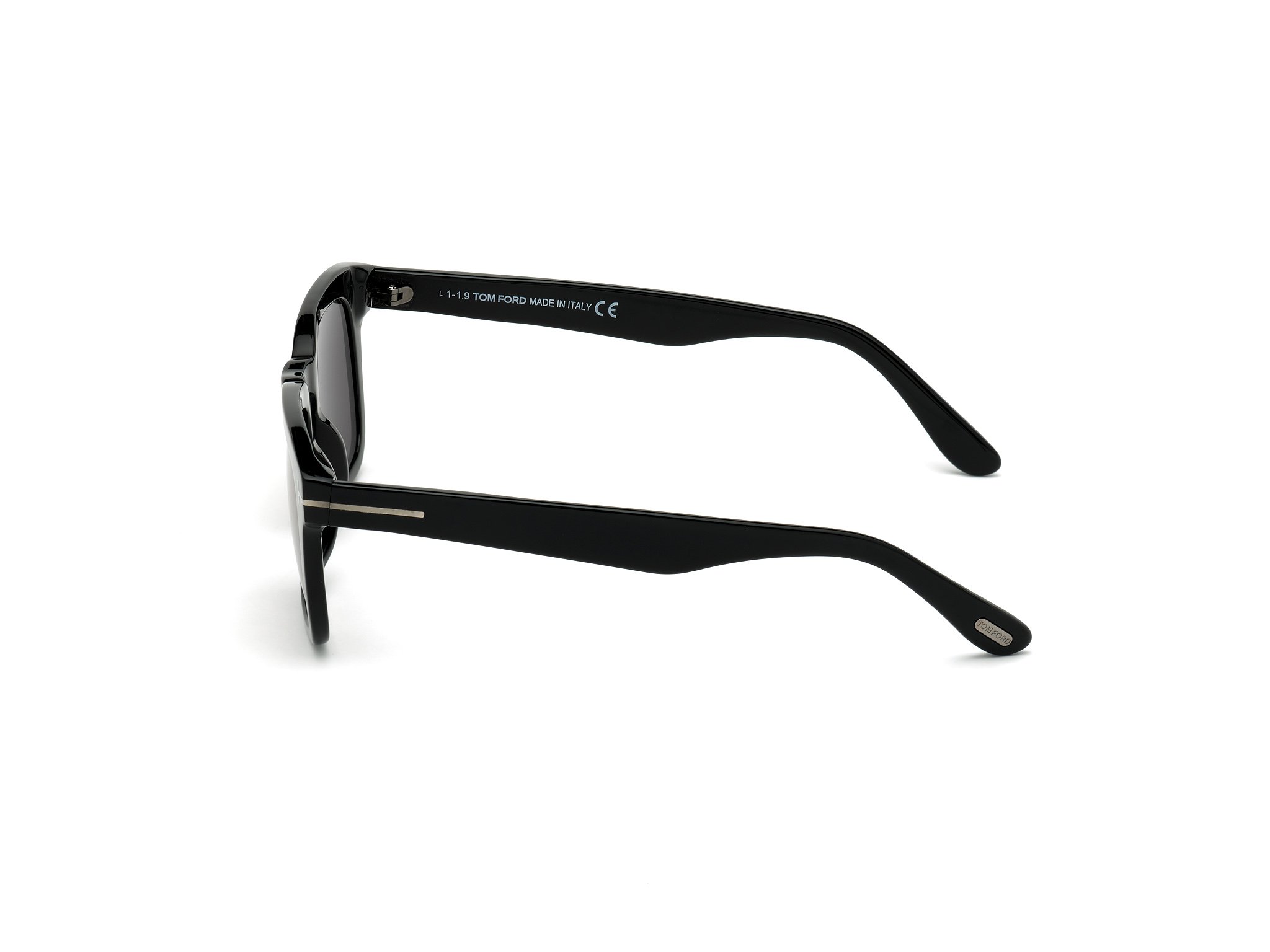 Das Bild zeigt die Sonnenbrille DAX FT0751 von der Marke Tom Ford in  schwarz seitlich