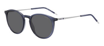Das Bild zeigt die Sonnenbrille HG1286/S B88 von der Marke Hugo in blau/silber.