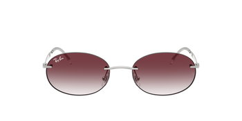 Das Bild zeigt die Ray Ban Sonnenbrille RB3767 in Silber mit roten Verlaufsgläsern von vorne.