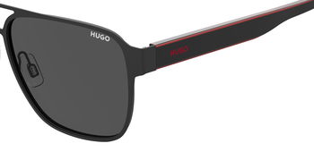 Das Bild zeigt die Sonnenbrille HG1298/S OIT von der Marke Hugo in rot/schwarz.