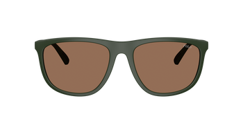 Das Bild zeigt die Polo Ralph Lauren Sonnenbrille PH4231 in Dunkelgrün matt von vorne.