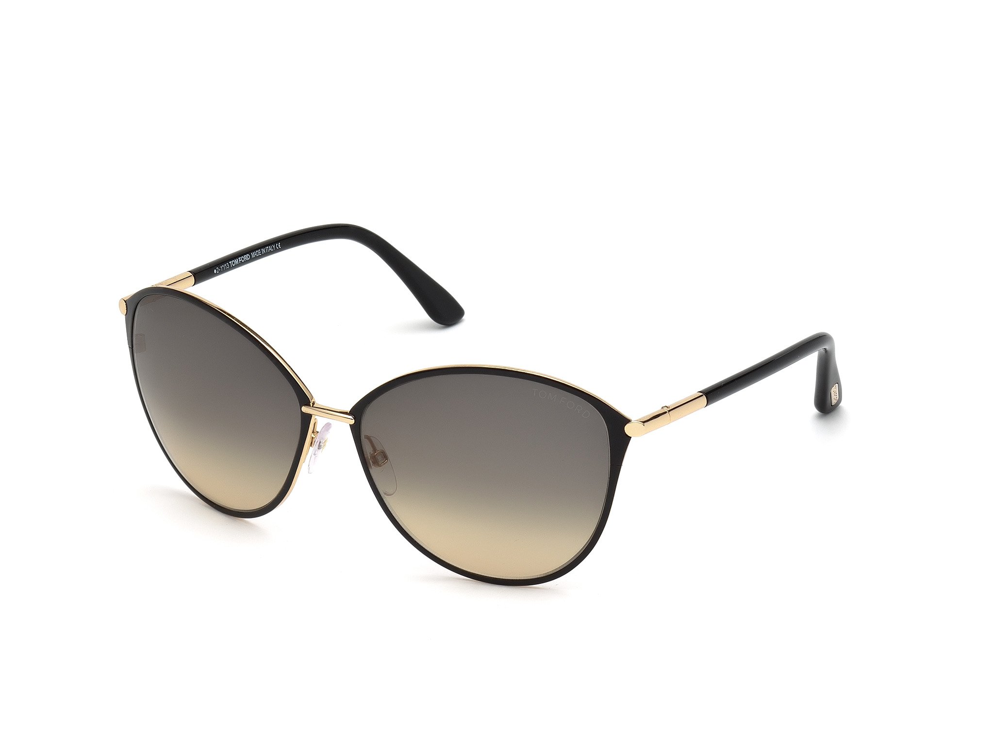 Das Bild zeigt die Sonnenbrille FT0320 28B von der Marke Tom Ford in schwarz/gold.