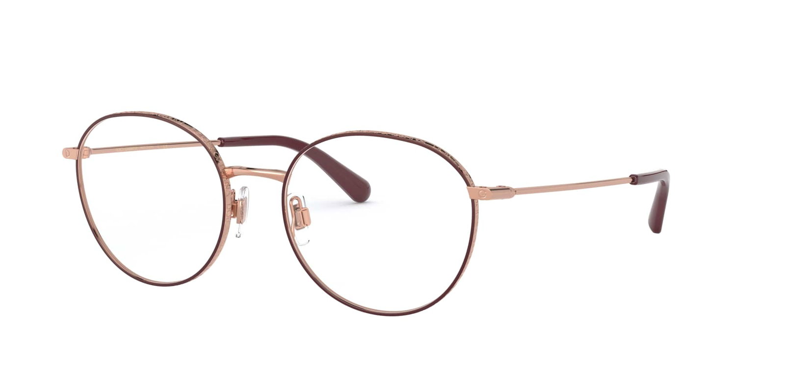 Das Bild zeigt die Korrektionsbrille DG1322 1333 von der Marke D&G in rotgold.