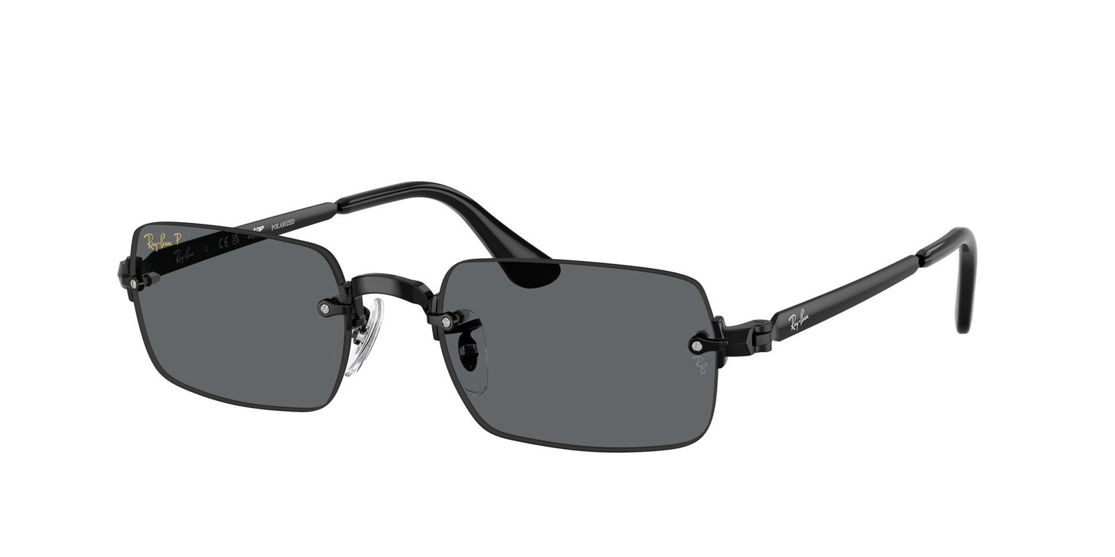 Das Bild zeigt die Ray Ban Sonnenbrille RB3928 in Gold mit blauen Verlaufsgläsern von seitlich.