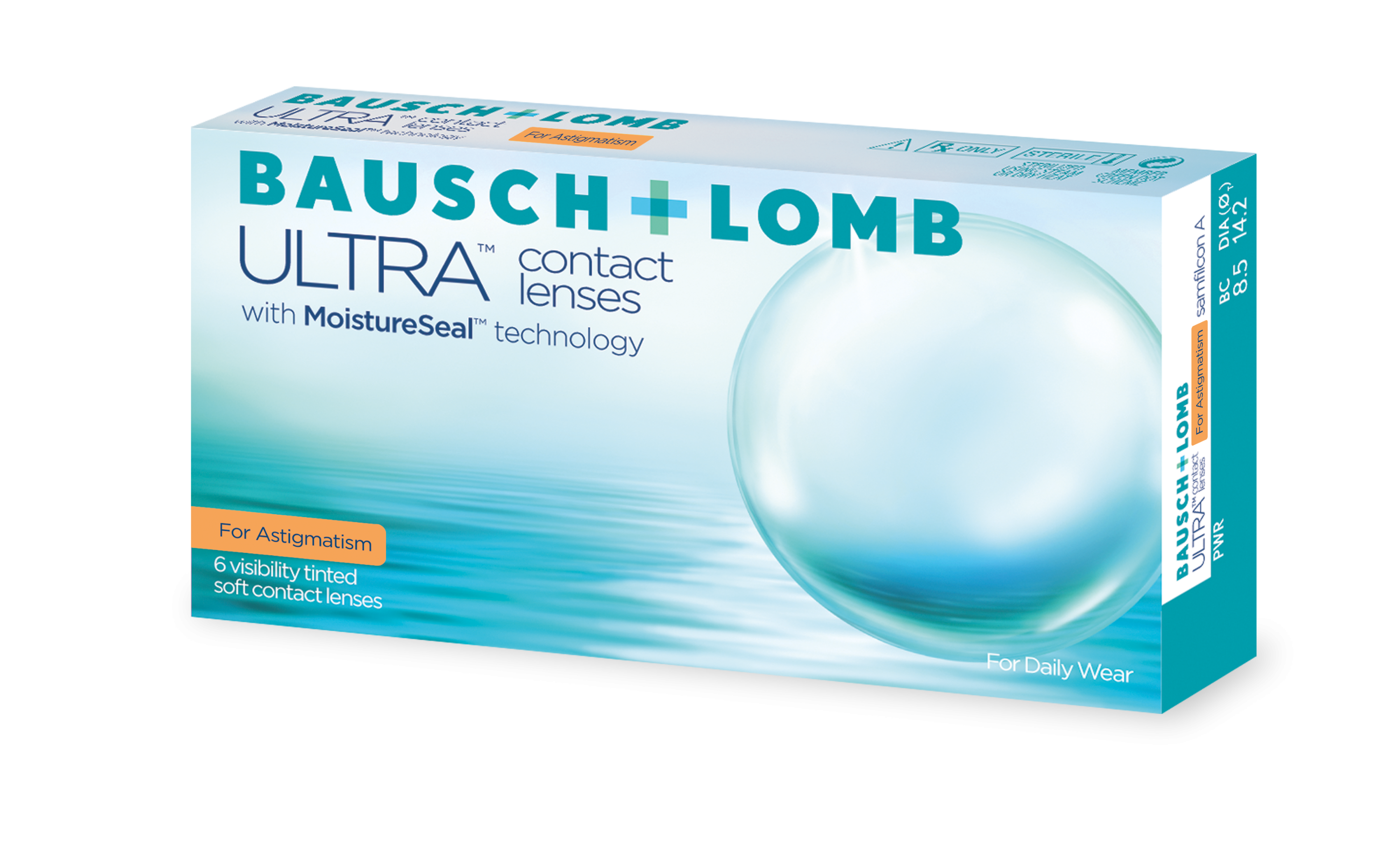 Das Bild zeigt die Verpackung der sphärischen Kontaktlinse ULTRA for Astigmatism.