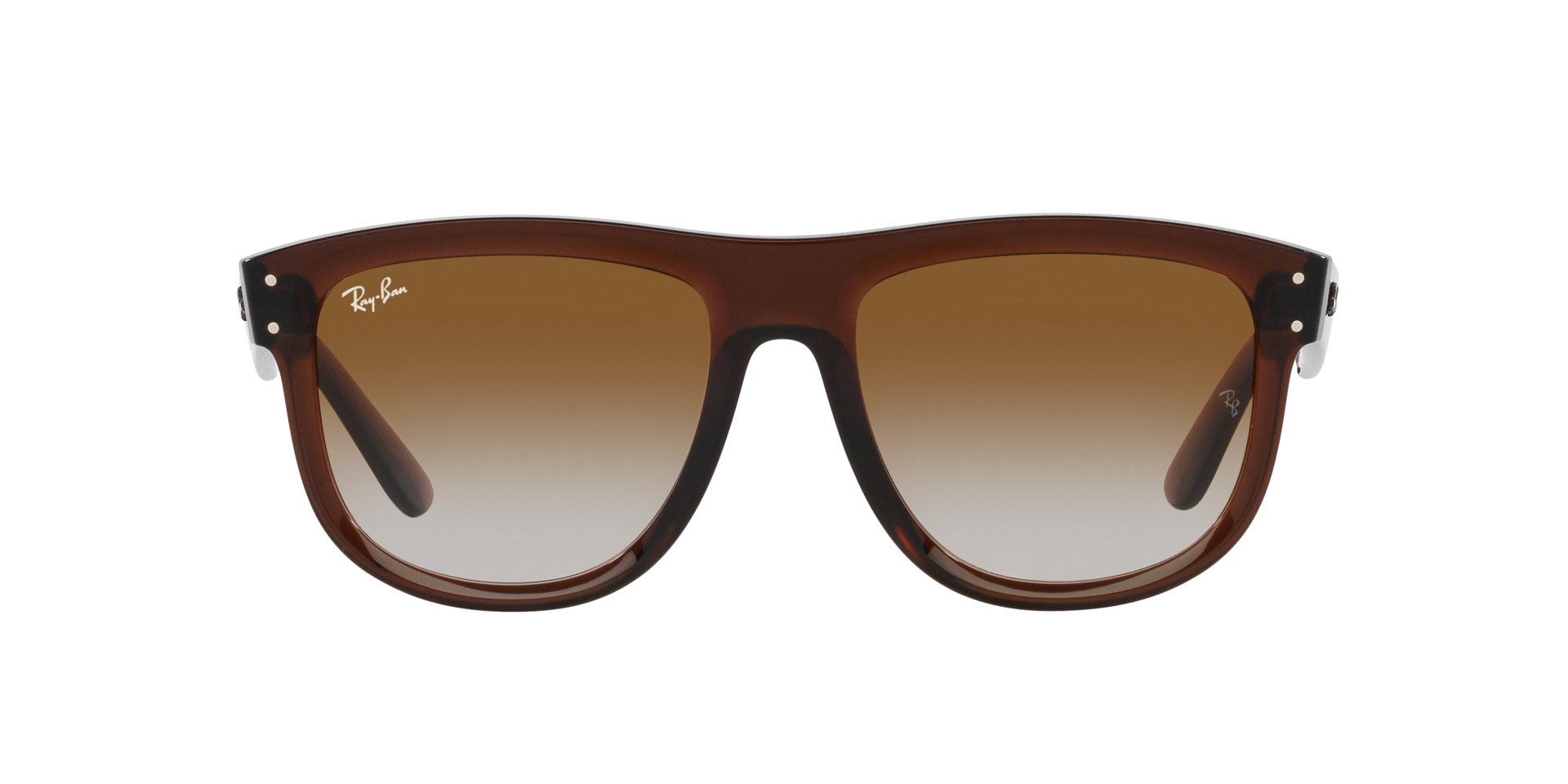 Das Bild zeigt die Sonnenbrille RBR0501S 6711GA von der  Marke Ray Ban in kamelbraun transparent.