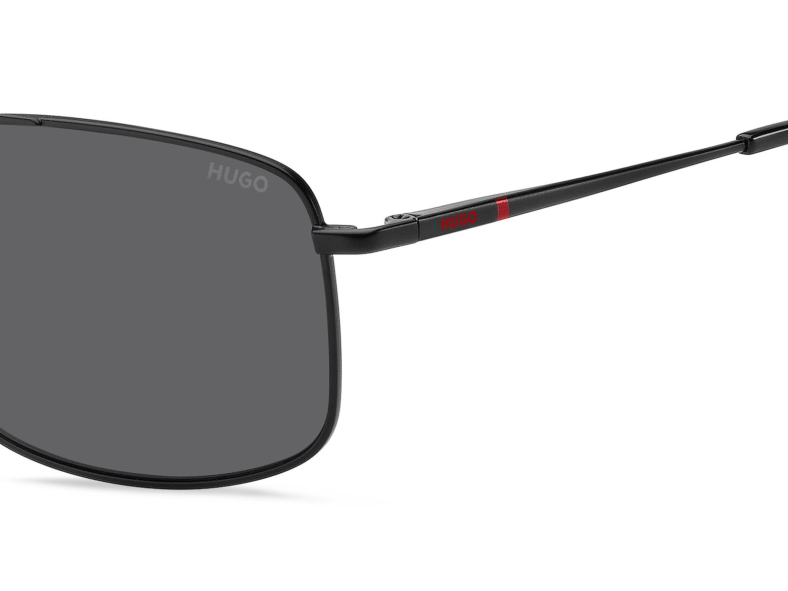 Das Bild zeigt die Sonnenbrille HG1287/S OIT von der Marke Hugo in schwarz/rot.