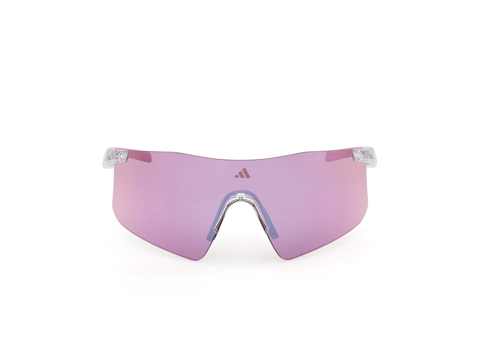 Das Bild zeigt die Adidas Sport Sonnenbrille Kaphiros SP0122 in kristall von vorne.