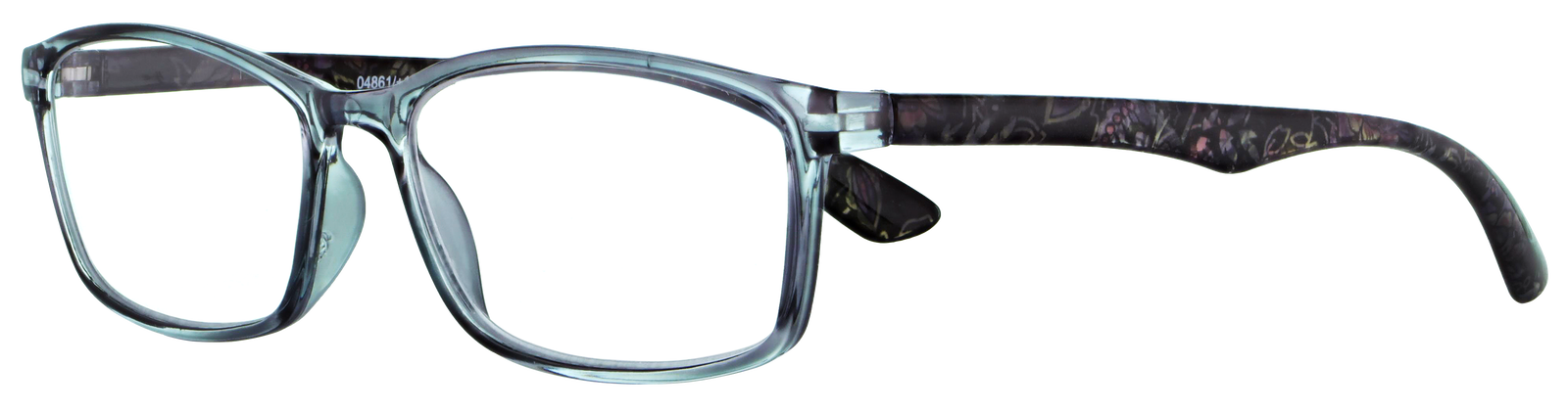 Fertiglesebrille 04861 grau transparent +1,00 Dioptrien
