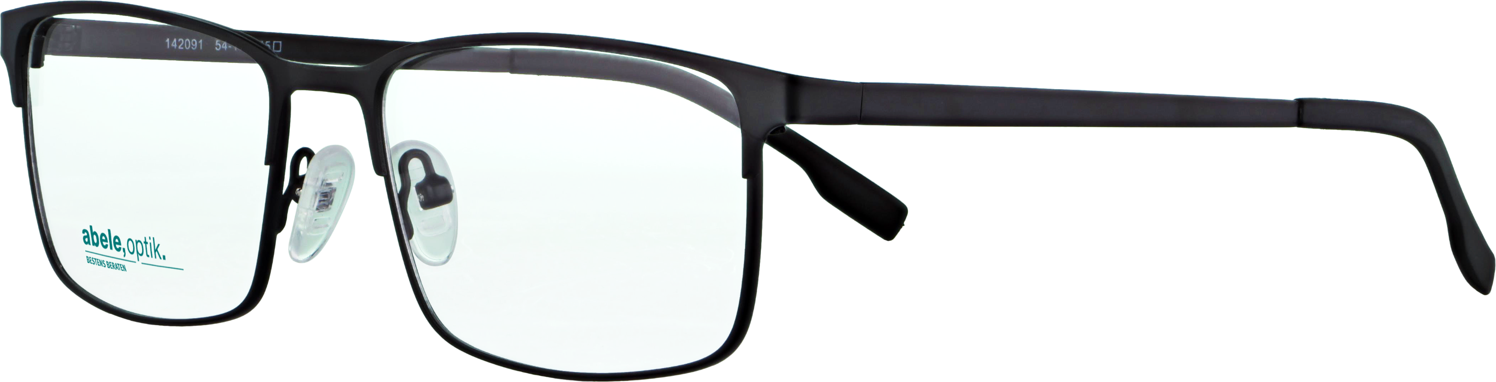Das Bild zeigt die Korrektionsbrille 142091 von der Marke Abele Optik in schwarz matt.