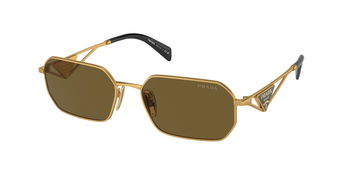 Das Bild zeigt die Sonnenbrille 0PR A51S 15N01T von der Marke Prada in Matt gold.