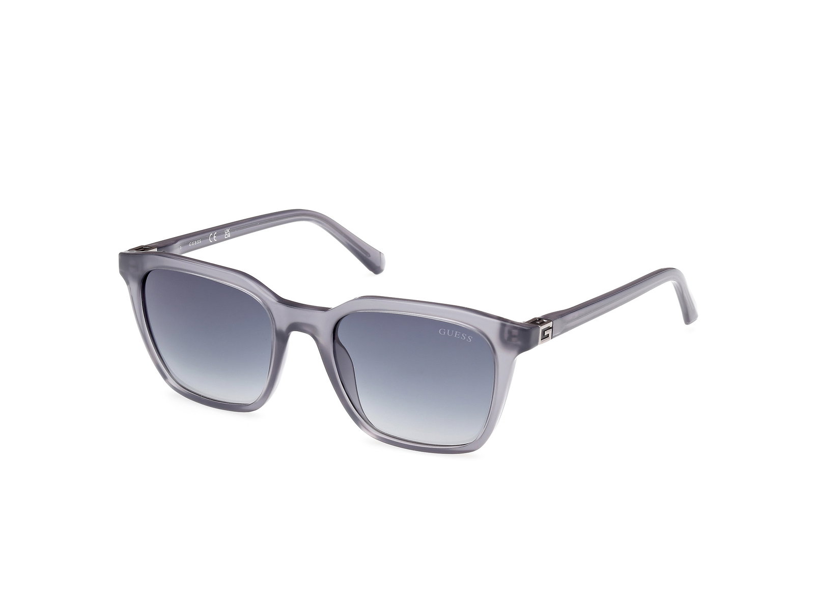 Das Bild zeigt die Sonnenbrille GU00156-H 01B von der Marke Guess in glänzend Grau