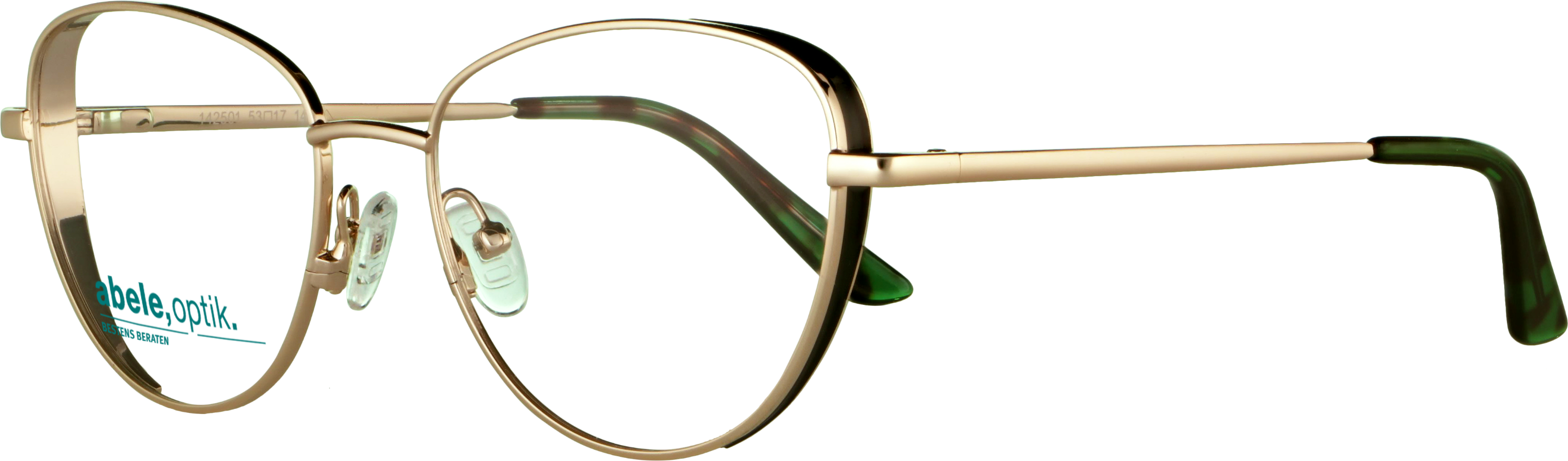 Das Bild zeigt die Korrektionsbrille 142501 von der Marke Abele Optik in gold.