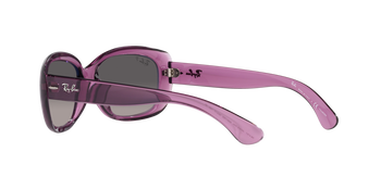 Das Bild zeigt die violette Jackie Ohh Sonnenbrille leicht schräg von hinten.