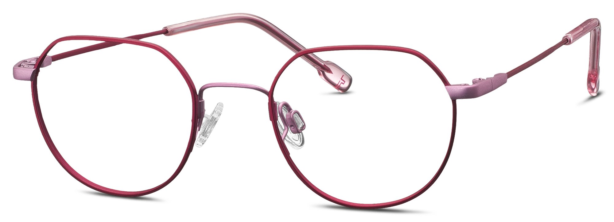 Das Bild zeigt die Korrektionsbrille 830136 50 von der Marke Titanflex Kids in rot/rosa.
