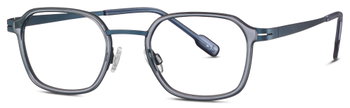 Das Bild zeigt die Titanflex Kids Fassung 830156 in Blau leicht seitlich.