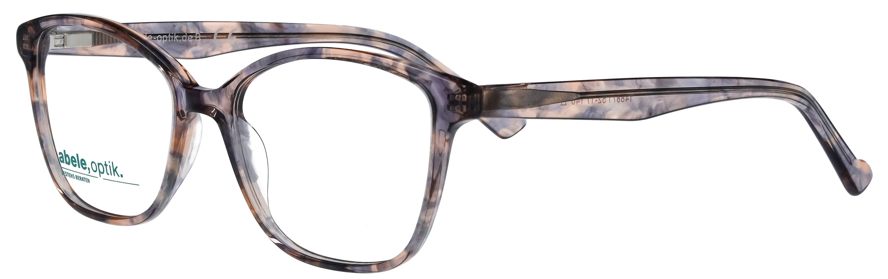 Das Bild zeigt die Korrektionsbrille 148851 von der Marke Abele Optik in graublau/rosa havanna.