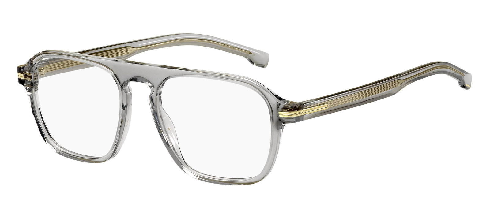 Zu sehen ist die Korrektionsbrille 1510 von Boss in der Farbe Transparent.