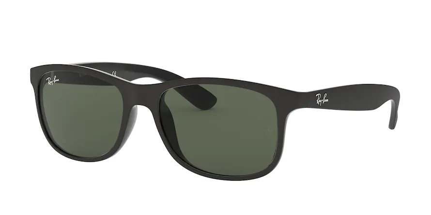 Ray Ban Andy RB4202 – schwarze Unisex-Sonnenbrille mit grünen Gläsern