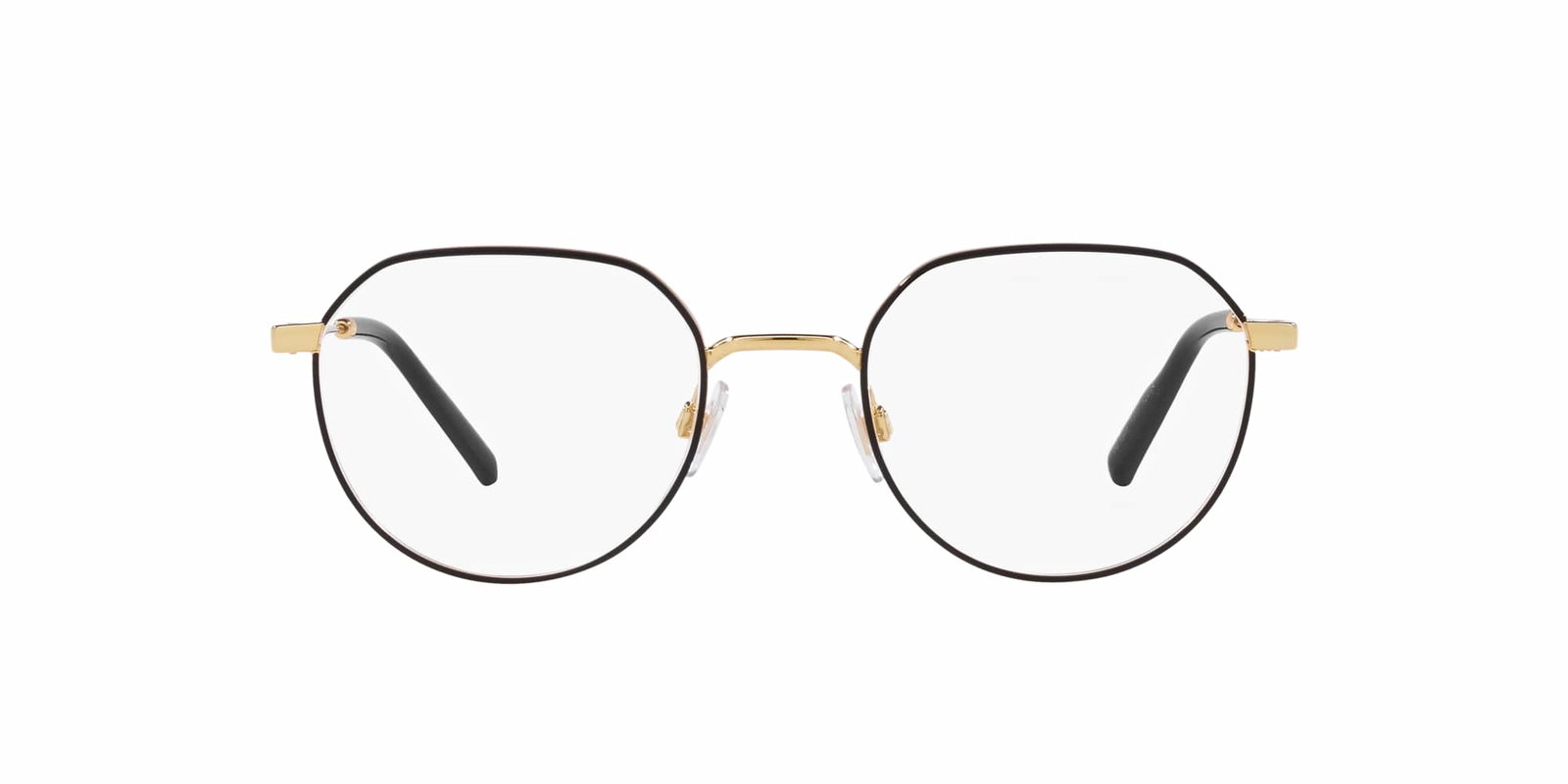 Das Bild zeigt die Korrektionsbrille DG1349 1311 von der Marke D&G in schwarz-gold.