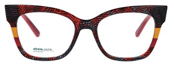 Das Bild zeigt die Brille 149361 von der Marke Abele Optik in rot gemustert.
