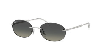 Das Bild zeigt die Ray Ban Sonnenbrille RB3767 in Silber mit grauen Verlaufsgläsern von seitlich.