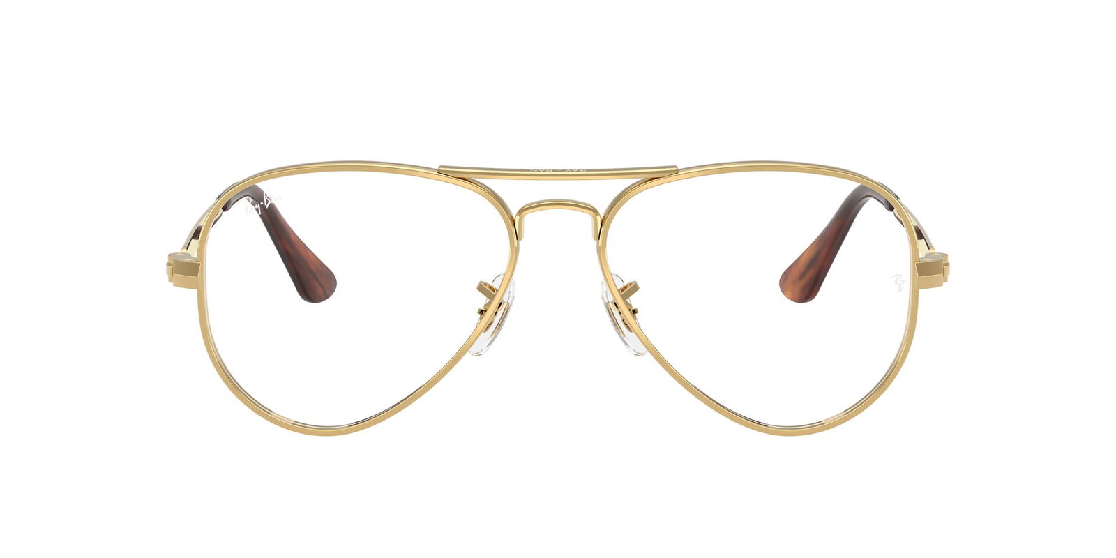 Das Bild zeigt die goldene Pilotenbrille RX3925V von Ray Ban von vorne.