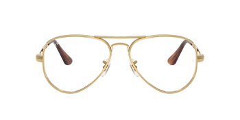 Das Bild zeigt die goldene Pilotenbrille RX3925V von Ray Ban von vorne.