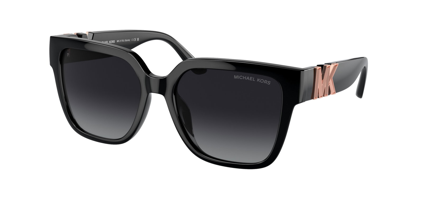 Das Bild zeigt die Sonnenbrille MK2170 von Michael Kors in der Farbe Schwarz.