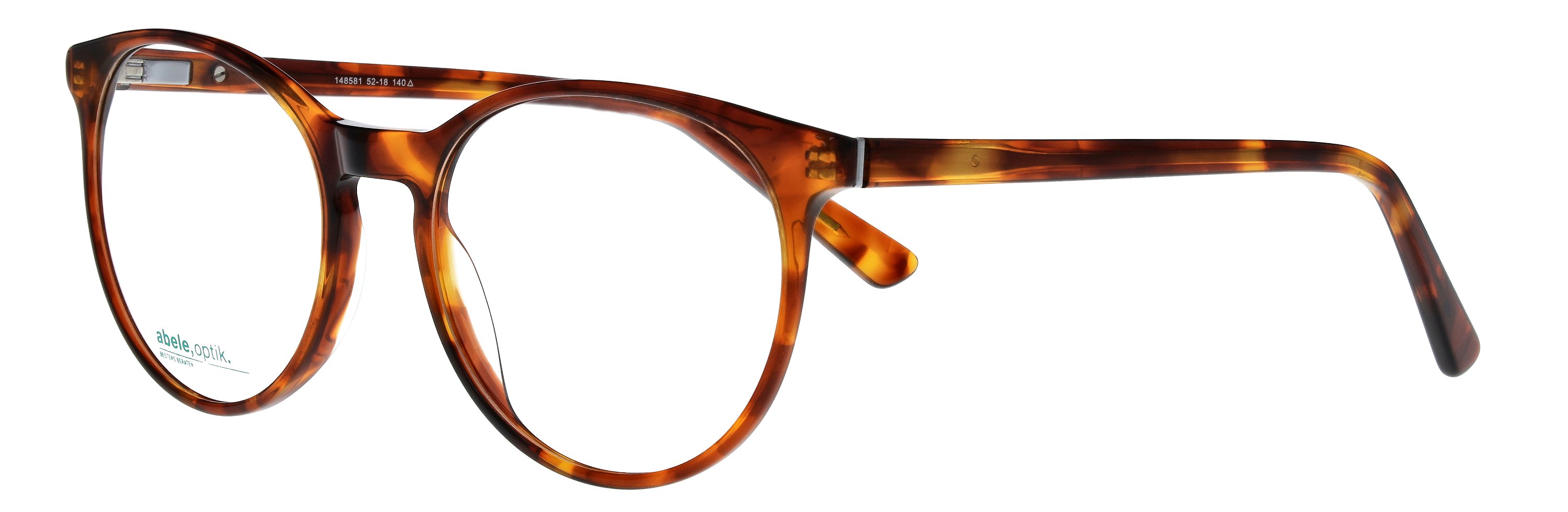 Das Bild zeigt die Korrektionsbrille 148581 von der Marke Abele Optik in karamellbraun gemustert.