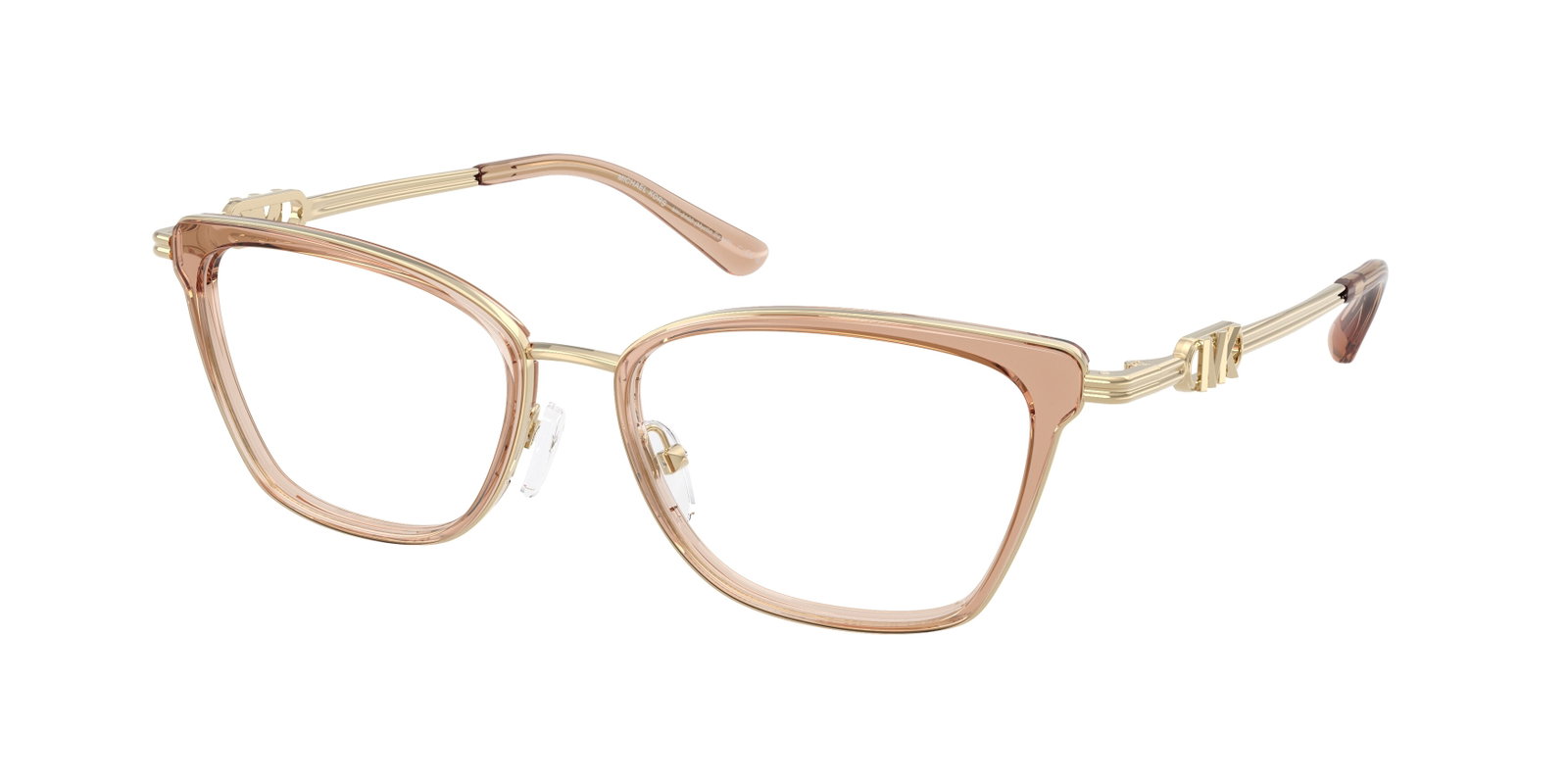 zu sehen ist eine Korrektionsbrille von Michael Kors in der Farbe Hellgold.