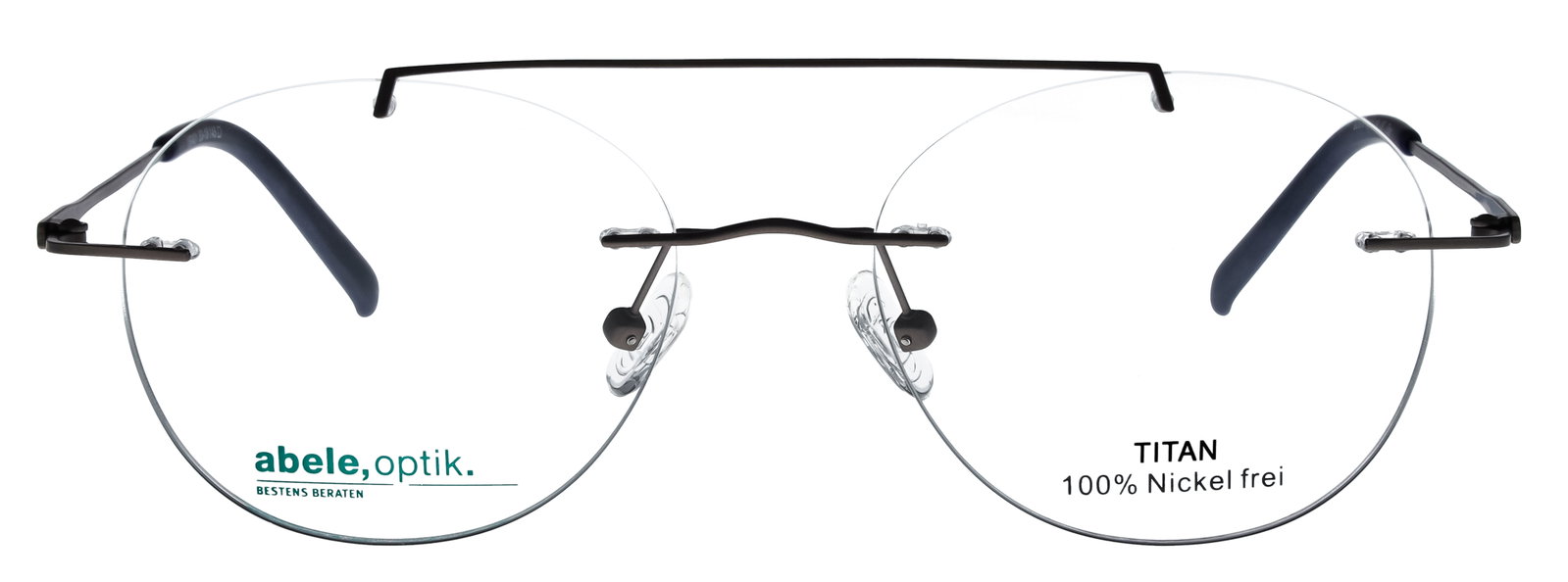 Das Bild zeigt die Titanbrille 150421 von der Marke Abele Optik in gun